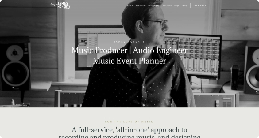 James McKenty website screenshot.