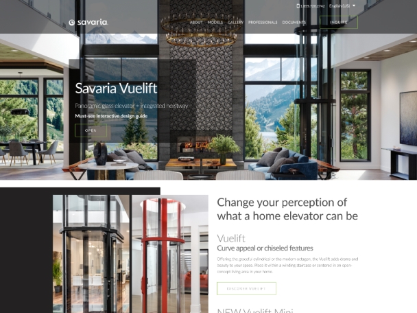 Savaria website screenshot.