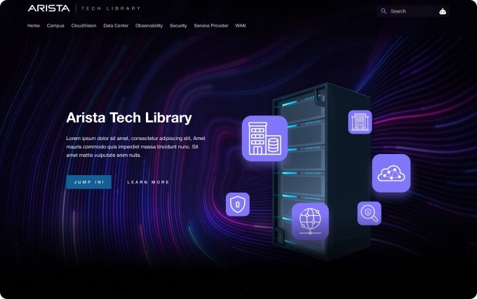 Arista Networks website screenshot.