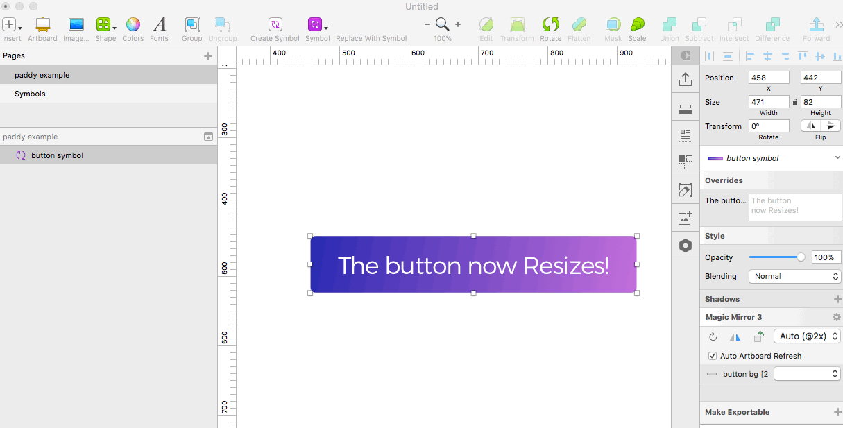 Symbol Button Sketch App Override