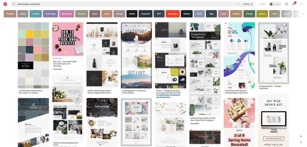 Our Favourite Sites for finding Web Design Inspiration - Pinterest