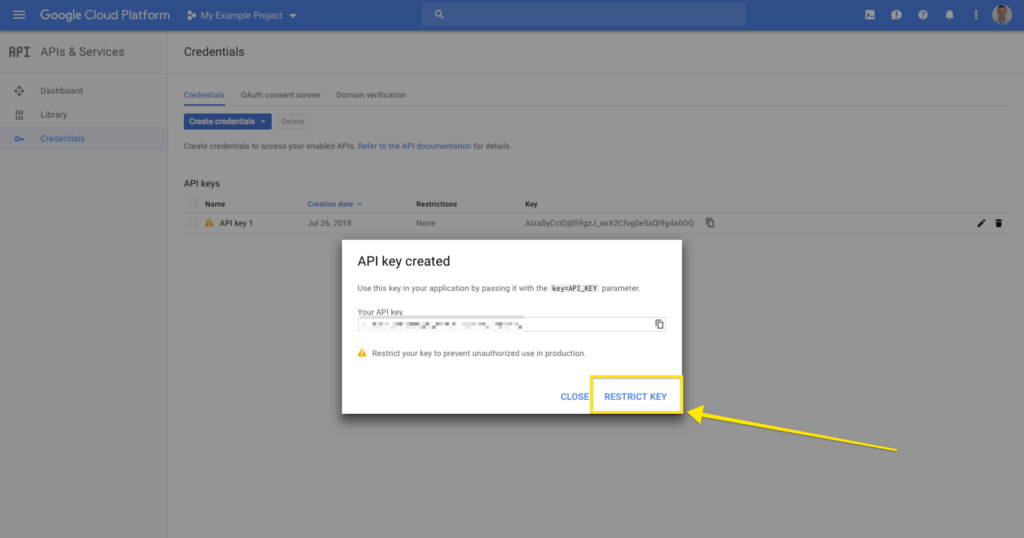 Restrict Google Maps API Key
