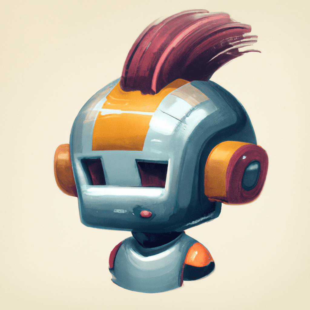 illustration of a ai bot with a mohawk, modern design, for the web, cute, happy, 4k, high resolution, trending in artstation