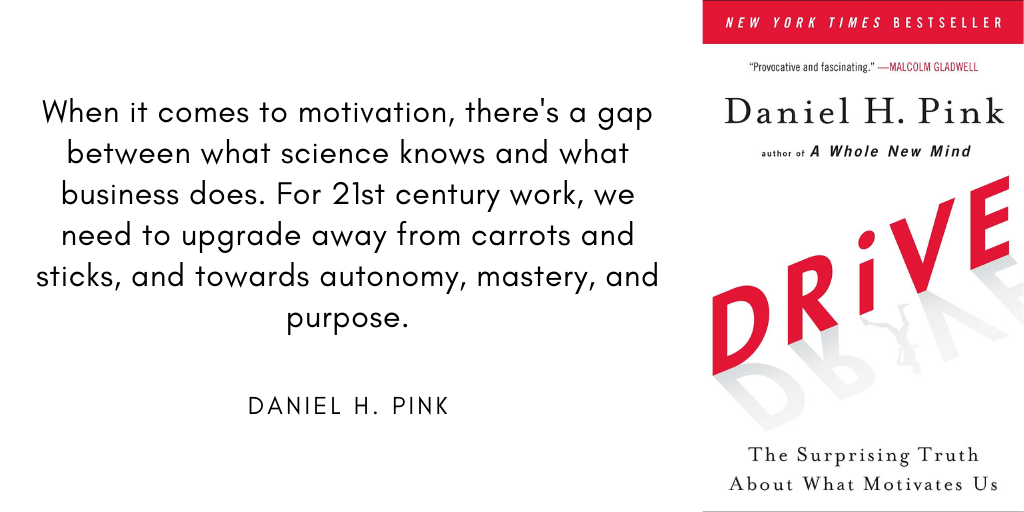 autonomy mastery purpose daniel pink book drive